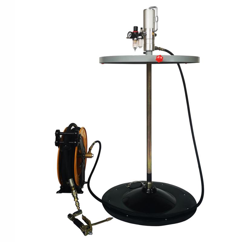 64055气动黄油加注机 高压油脂注油器带油管卷盘巨川厂家