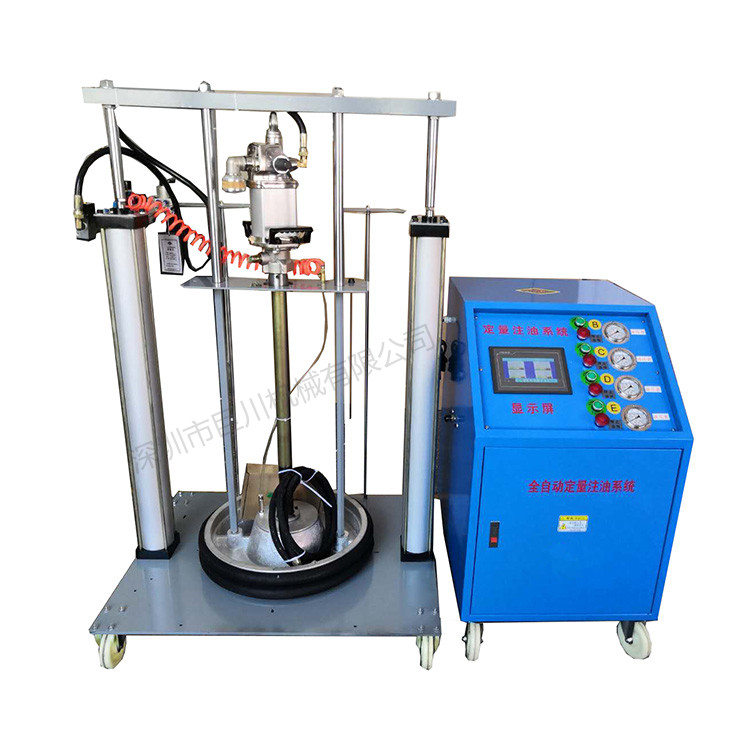 JC900-64220一拖四轴承润滑脂自动注油机 双立柱气动黄油定量抽油机巨川大桶黄油枪厂家定制